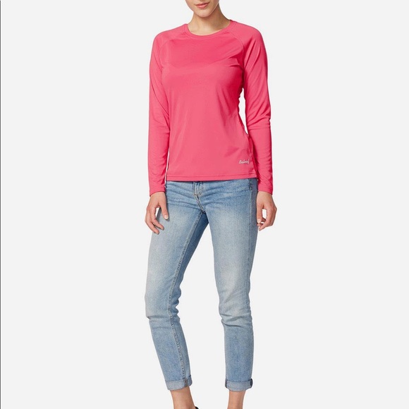 Baleaf Coral Pink Triumph UPF50+ Crew Neck Active Sun Shirt - Picture 3 of 9